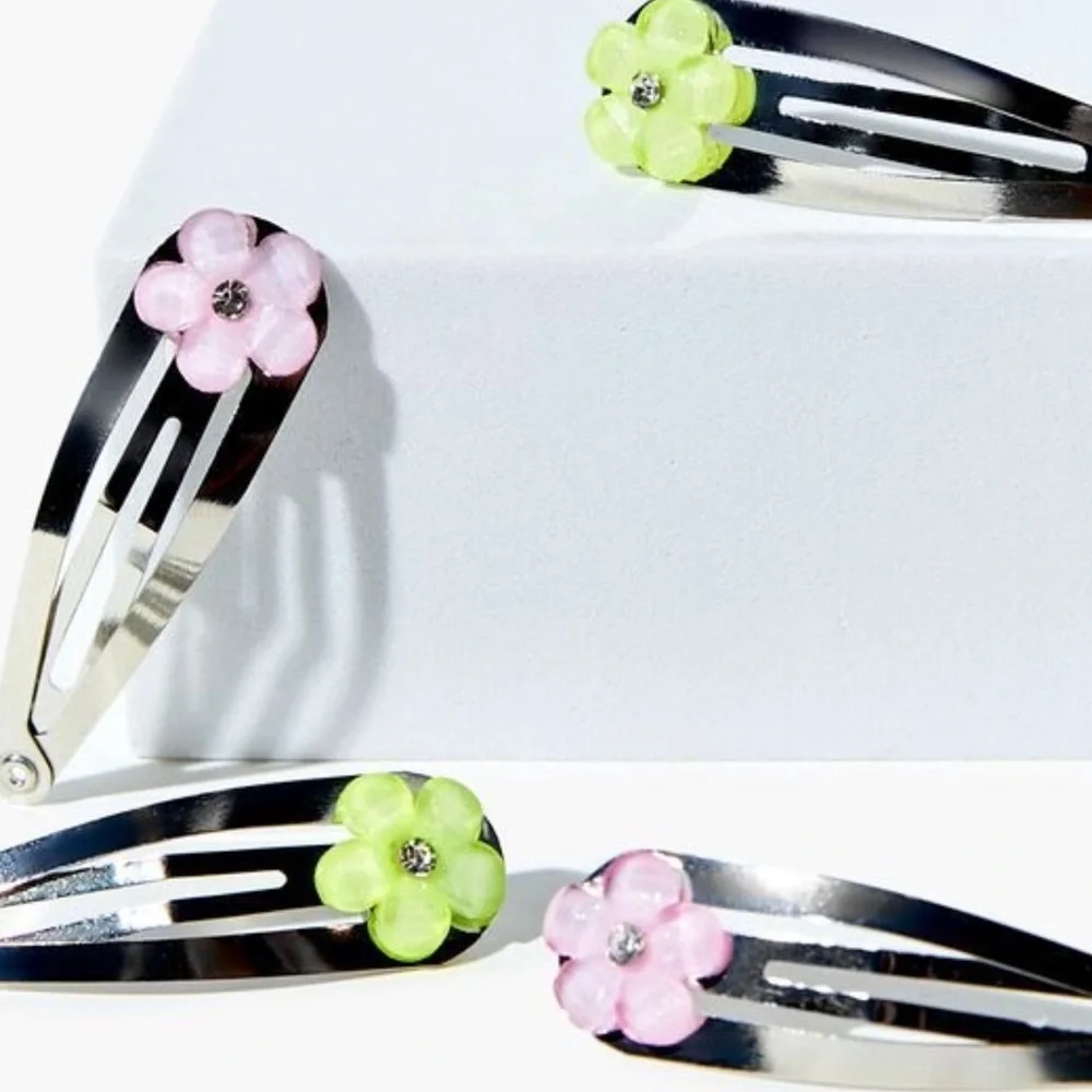 FLORAL SNAP HAIR CLIP SET